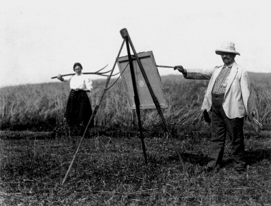 Koszta József Annuskát festi, 1920 körül